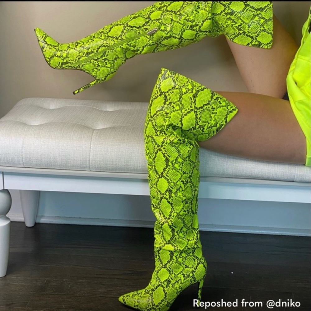 Iconic Chartreusi Over The Knee Boots